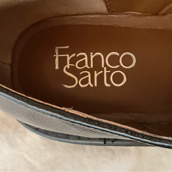 Franco Sarto Women's Sendra Lug Sole Derby shoes in black patent leather, 9 - Picture 4 of 8